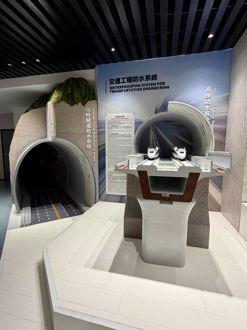 Maquetas de impermeabilización de túnel de montaña y puente de tren de alta velocidad